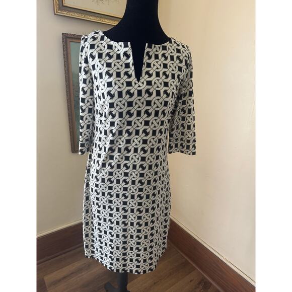 Laundry by Design Dresses & Skirts - Laundry by Design Black White Chain Print Shift Dress Size 2